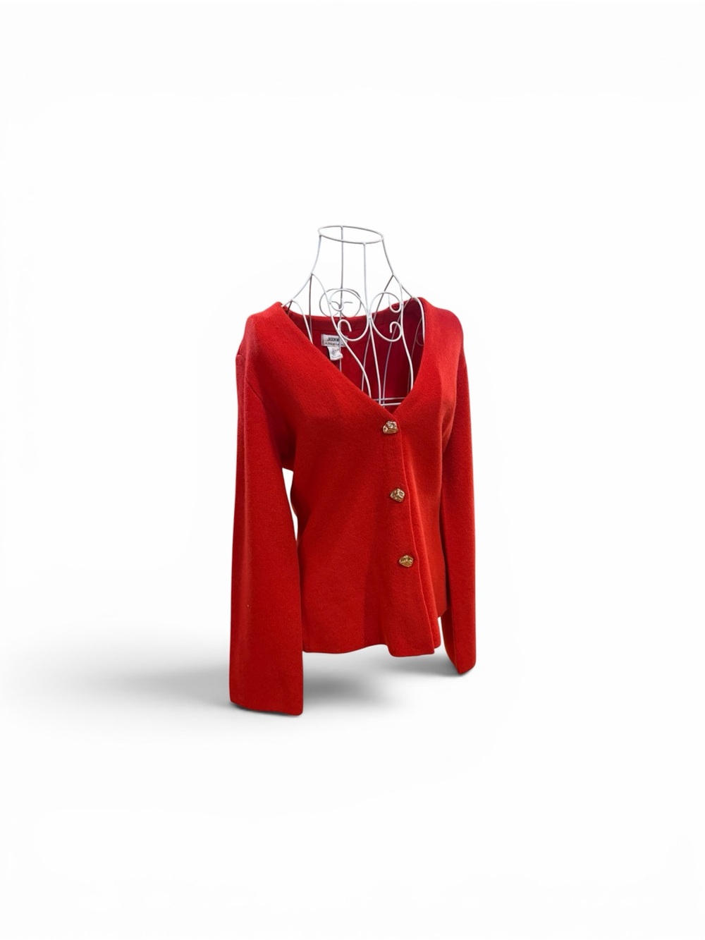 Jason Wu Red V-Neck Button Cardigan